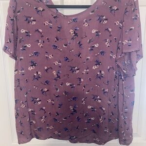 Xhilaration Purple Floral Blouse